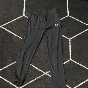 Nike Large Kids Black Sweatpants with White Logo
